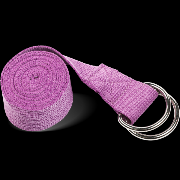 Ремень для йоги с металлическим карабином PRCTZ YOGA STRAP, фиолет.