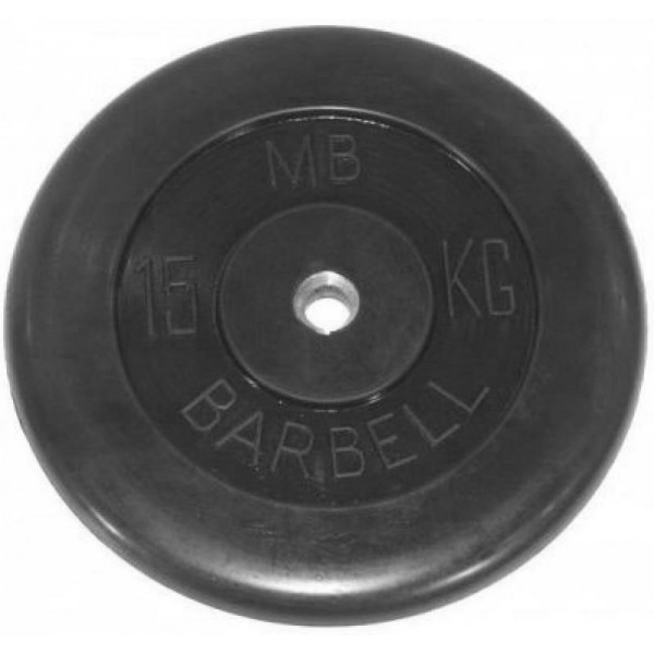 Диск обрезиненный BARBELL MB (металлическая втулка) 15 кг / диаметр 31 мм