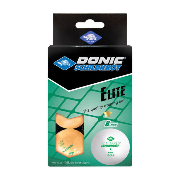 Мячики для н/тенниса DONIC ELITE 1* 40+, 6 штук, оранжевый