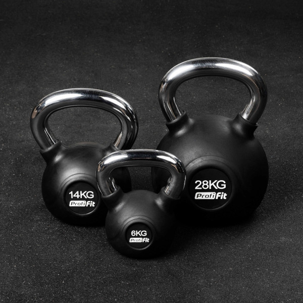 Гиря обрезиненная с хромированной ручкой PROFI-FIT 22 кг