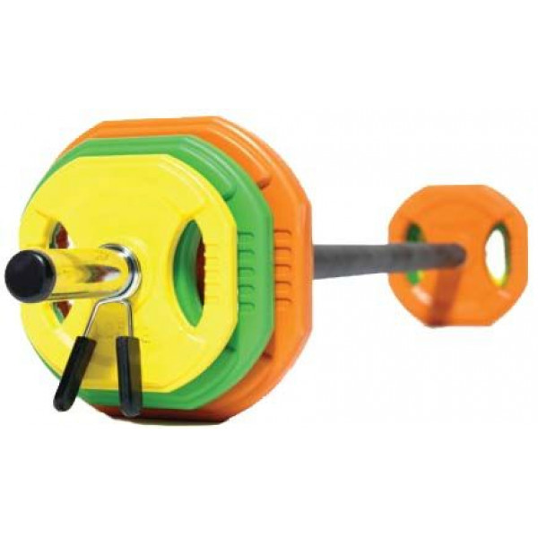 Штанга для аэробики и обрезиненные диски по 2 шт (1,25-2,5-5 кг) PROFI-FIT
