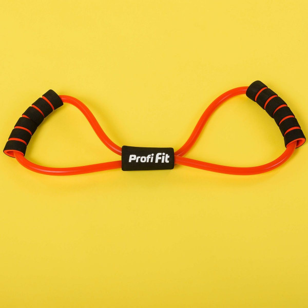 Эспандер трубчатый восьмерка, красный, сопротивление сильное 7,5 кг PROFI-FIT