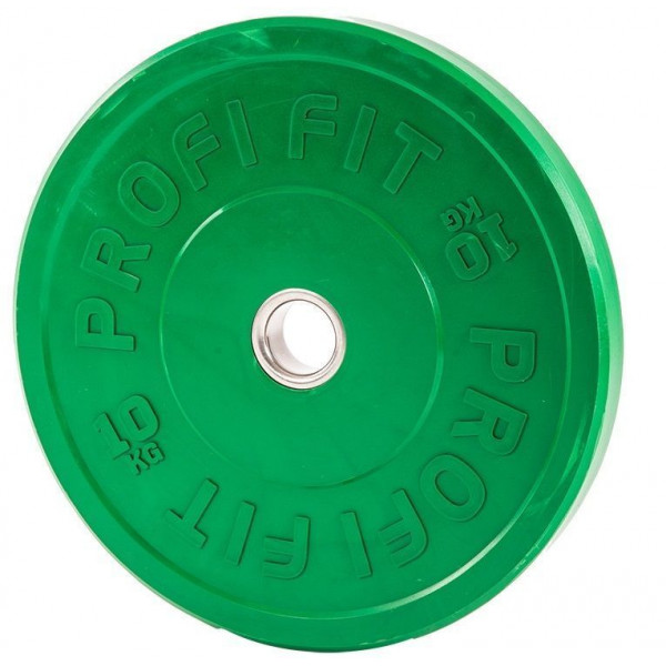 Диск для штанги каучуковый, цветной D51 мм PROFI-FIT 10 кг