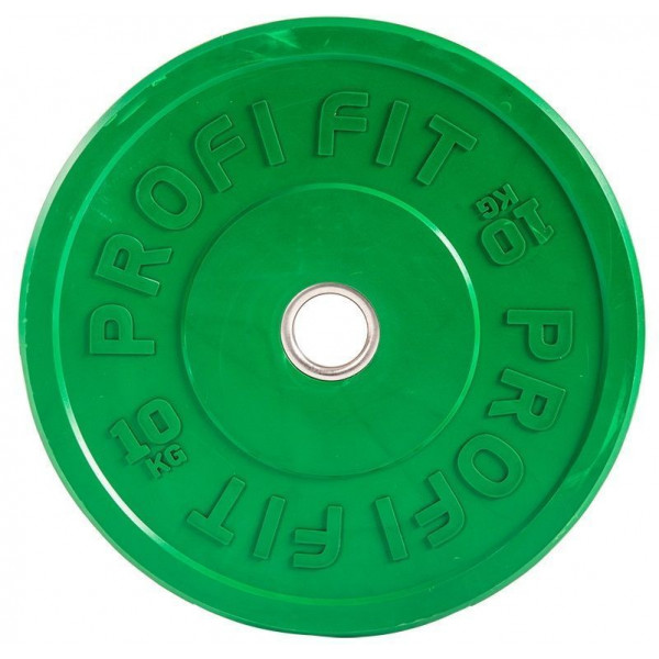 Диск для штанги каучуковый, цветной D51 мм PROFI-FIT 10 кг