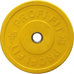 Диск для штанги каучуковый, цветной D51 мм PROFI-FIT 15 кг