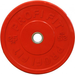 Диск для штанги каучуковый, цветной D51 мм PROFI-FIT 25 кг