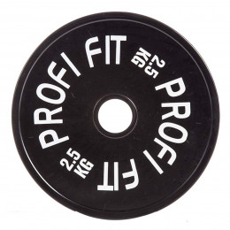 Диск для штанги каучуковый, черный D51 мм PROFI-FIT  2,5 кг
