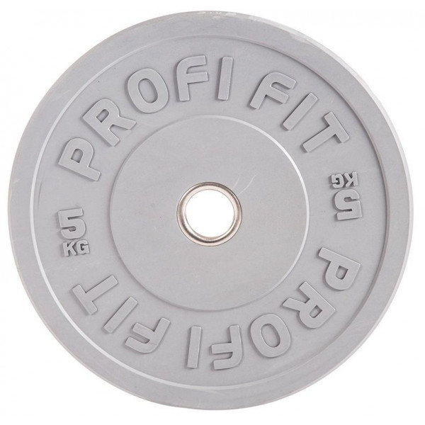 Диск для штанги каучуковый, цветной D51 мм PROFI-FIT  5 кг
