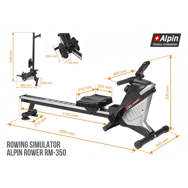 ГРЕБНОЙ ТРЕНАЖЕР МАГНИТНЫЙ ALPIN ROWER RM-350