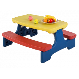 Стол садовый с лавочками UNIX Kids Garden Yellow