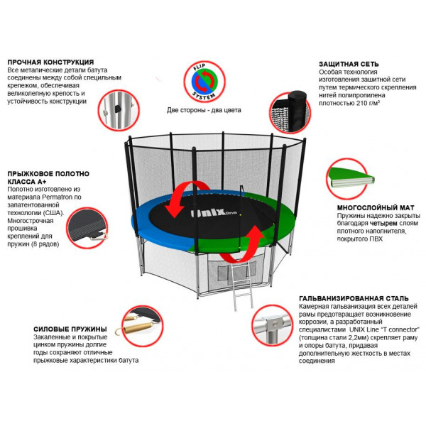 Батут UNIX line Classic 8 ft (outside)