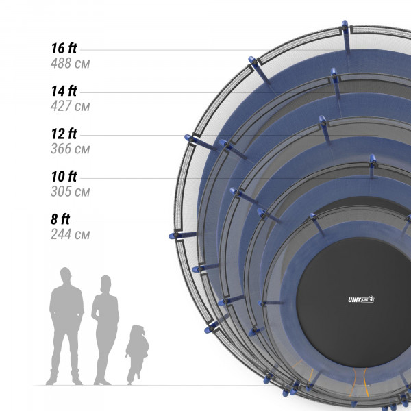 Батут UNIX Line SUPREME BASIC 16 ft (blue)
