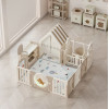 Манеж UNIX Kids DeLuxe House&Storage Camel, 150 x 180 см, с игровым домиком, баскетбольной стойкой, доской для рисования, качелями + место для хранения игрушек