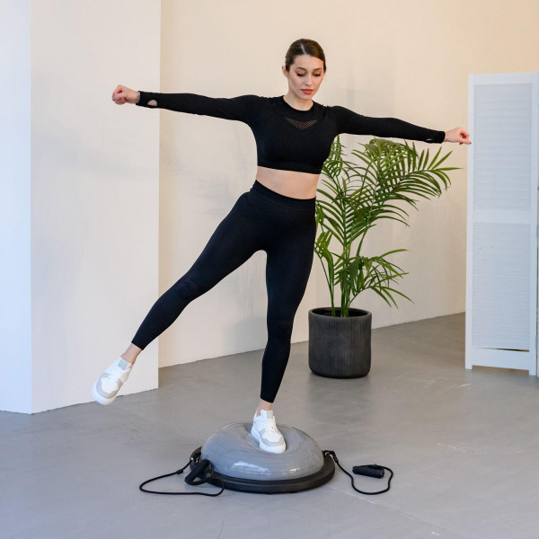 Полусфера балансировочная UNIX Fit Bosu с эспандерами, 58 см