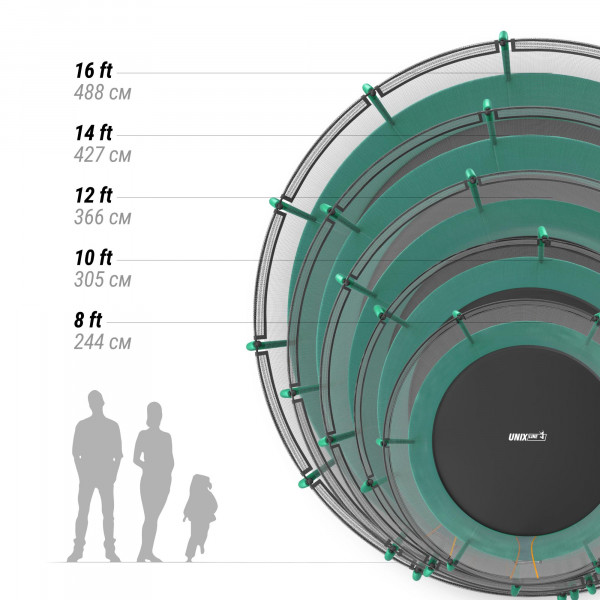 Батут UNIX Line SUPREME BASIC 8 ft (green)