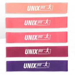 Резинки для фитнеса UNIX Fit 5 цветов, розовый, сиреневый