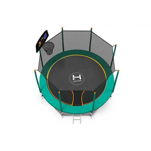 Большой дачный уличный батут Hasttings Classic Game Green (4,6 м) с сеткой
