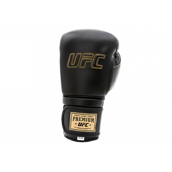 UFC Премиальные тренировочные перчатки на липучке чёрные - 16 Oz