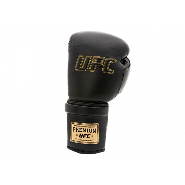 UFC Премиальные тренировочные перчатки на шнуровке черные - 16 Oz