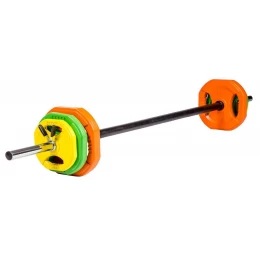 Штанга для аэробики и обрезиненные диски по 2 шт (1,25-2,5-5 кг) PROFI-FIT