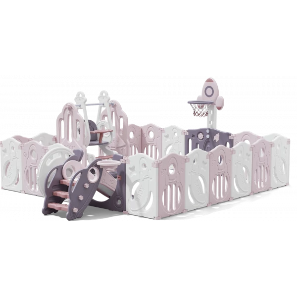 Манеж UNIX Kids SUPREME Space 200x240 Rose с качелями