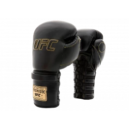 UFC Премиальные тренировочные перчатки на шнуровке черные - 14 Oz